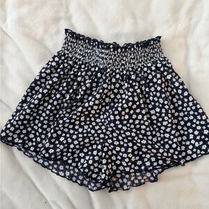 Zara Girls Navy and White Floral Shorts